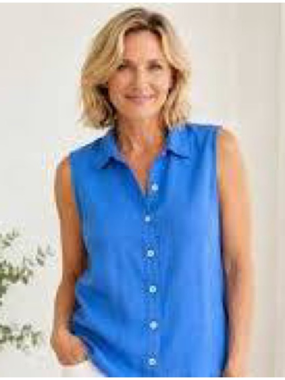 Joie Sleeveless Linen Top Cobalt Blue